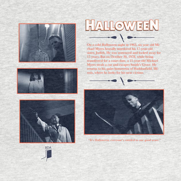 Halloween (1978) Synopsis Design by Black Door Apparel 